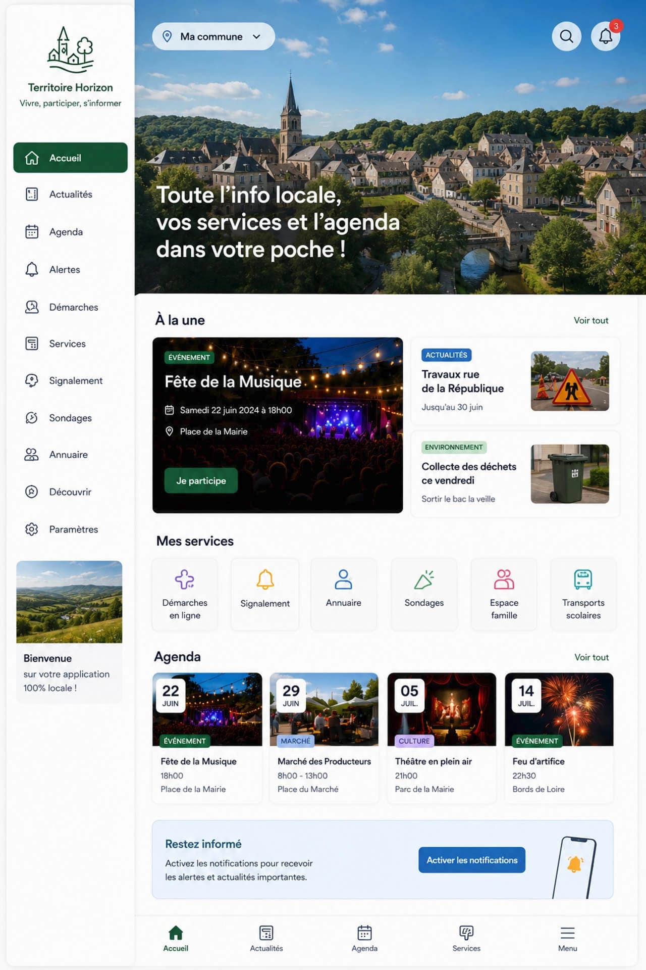 Accueil application ville et territoire