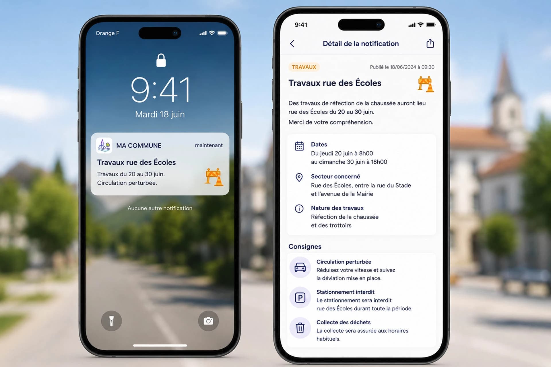 Exemple de notification ciblée habitants